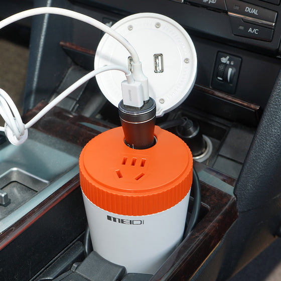 MEIDI 150W Power Inverter 12V DC to 110V AC Car Plug Adapter Outlet Converter with 3.1A Dual USB AC car Charger for Laptop Computer