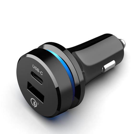 MEIDI Quick Charge 3.0 USB Car Charger with Pulsing Light