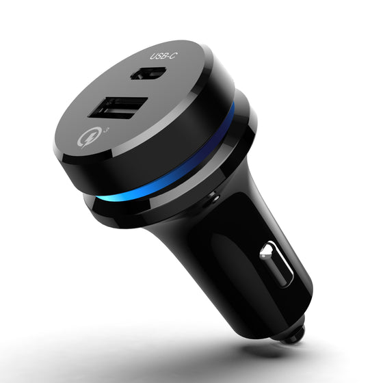 MEIDI Quick Charge 3.0 USB Car Charger with Pulsing Light